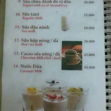 Thực đơn- Ăn vặt Thu Nga - Kem Xôi & Chè Thái