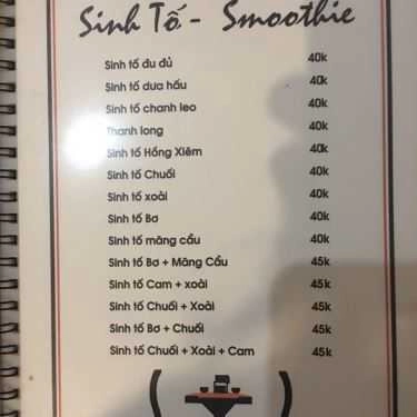 Thực đơn- Thức - Coffee & Shisha