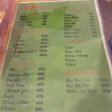Thực đơn- Thức - Coffee & Shisha