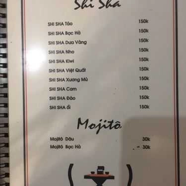 Thực đơn- Thức - Coffee & Shisha