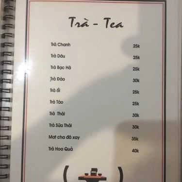Thực đơn- Thức - Coffee & Shisha