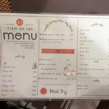 Thực đơn- Tiệm Ăn Vặt 21