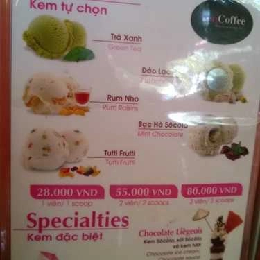 Thực đơn- Tim Coffee - Hồ Văn Quán