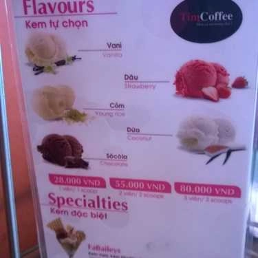Thực đơn- Tim Coffee - Hồ Văn Quán