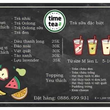 Thực đơn- Cafe Trà Sữa Timetea