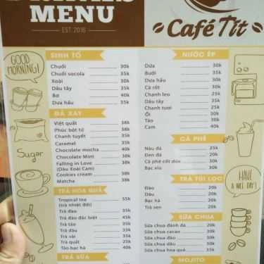 Thực đơn- Tít Cafe - Quán Thánh
