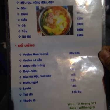 Thực đơn- Ăn vặt Tít Nướng - Trần Khát Chân