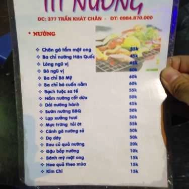 Thực đơn- Ăn vặt Tít Nướng - Trần Khát Chân