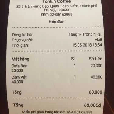 Tổng hợp- Tonkin Coffee - Trần Hưng Đạo