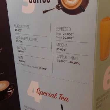 Thực đơn- Cafe TOONG Coworking Space - Hoàng Đạo Thúy