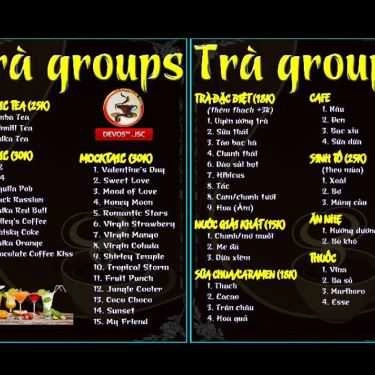 Thực đơn- Cafe Trà Groups - Tạ Quang Bửu