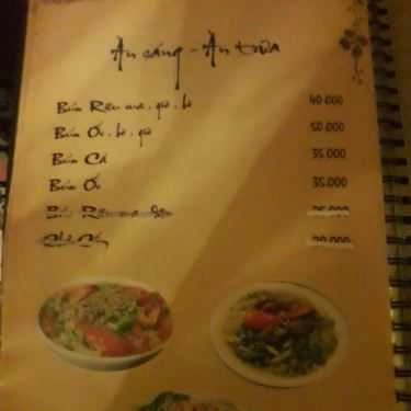 Thực đơn- Cafe Trà Hoa Quán - Nguyên Hồng