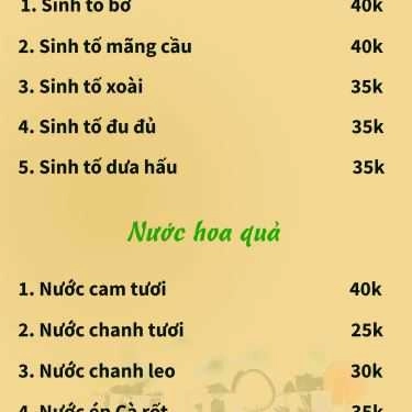 Thực đơn- Cafe Trà Quán Sen - Hoàng Ngọc Phách