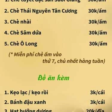 Thực đơn- Cafe Trà Quán Sen - Hoàng Ngọc Phách