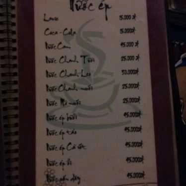 Thực đơn- Trà Sỏi Cafe