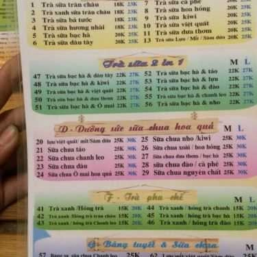 Thực đơn- Cafe Trà Sữa 100% - Tô Hiệu