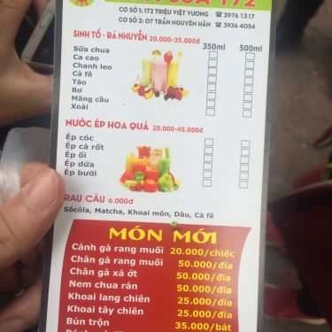 Thực đơn- Ăn vặt Trà Sữa 172 - Triệu Việt Vương