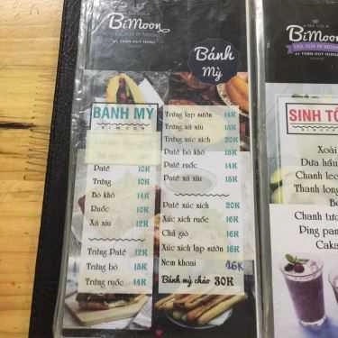 Thực đơn- Cafe Trà Sữa Bi Moon