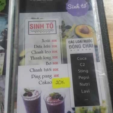 Thực đơn- Cafe Trà Sữa Bi Moon
