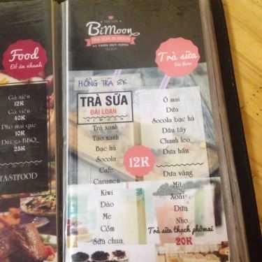 Thực đơn- Cafe Trà Sữa Bi Moon