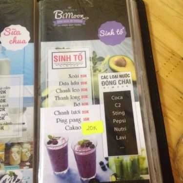 Thực đơn- Cafe Trà Sữa Bi Moon