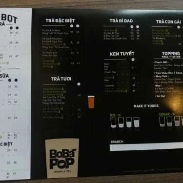 Thực đơn- Cafe Trà Sữa Bobapop - Tân Mai