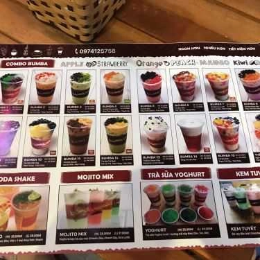 Thực đơn- Cafe Trà Sữa Bumba - Thụy Khuê
