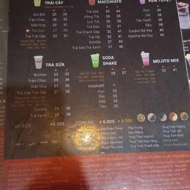 Thực đơn- Cafe Trà Sữa Bumba - Thụy Khuê
