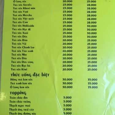 Thực đơn- Cafe Choco Tea - Trà Sữa Đài Loan