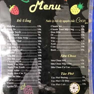 Thực đơn- Ăn vặt Trà Sữa Cô Hiền