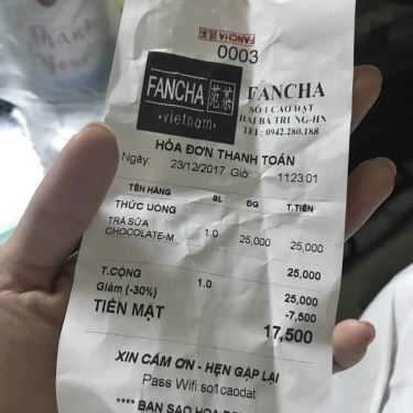 Thực đơn- Cafe Trà Sữa Fancha