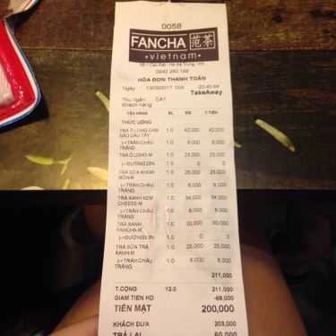 Thực đơn- Cafe Trà Sữa Fancha