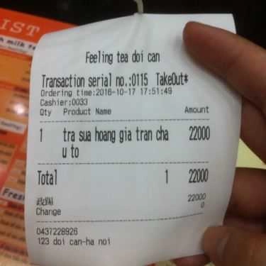 Thực đơn- Cafe Trà Sữa Feeling Tea - Đội Cấn