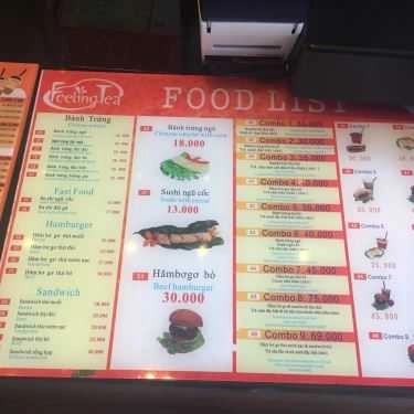 Thực đơn- Cafe Trà Sữa Feeling Tea - Tân Mai