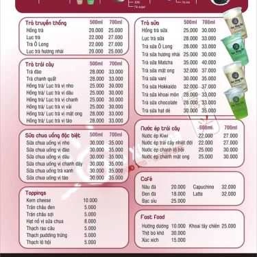 Thực đơn- Cafe Trà Sữa Gao Xing Cha