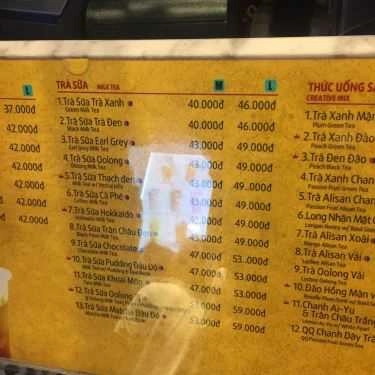 Thực đơn- Cafe Trà Sữa Gong Cha - 貢茶 - Nguyễn Văn Cừ