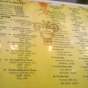 Thực đơn- Cafe Trà Sữa Heetea
