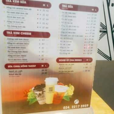 Thực đơn- Cafe Trà Sữa House Of Cha - Linh Đàm