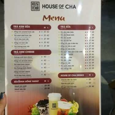 Thực đơn- Cafe Trà Sữa House Of Cha - Linh Đàm