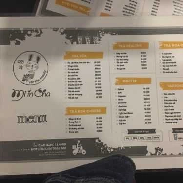 Thực đơn- Cafe Trà Sữa Mi In Cha