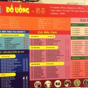 Thực đơn- Cafe Milk Tea House's - Thiên Đường Trà Sữa