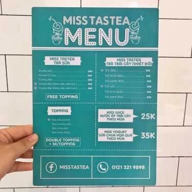 Thực đơn- Cafe Trà Sữa Miss Tastea