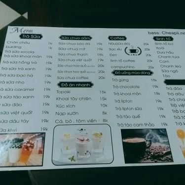 Thực đơn- Cafe Trà Sữa Richii