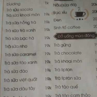 Thực đơn- Cafe Trà Sữa Richii