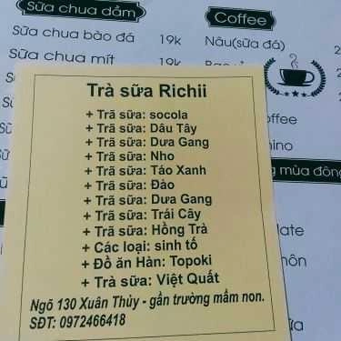 Thực đơn- Cafe Trà Sữa Richii