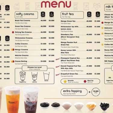 Thực đơn- Cafe Trà Sữa Sharetea - Nguyễn Chí Thanh