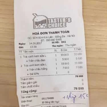 Tổng hợp- Cafe Trà Sữa Taster's Choice