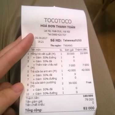 Thực đơn- Cafe Trà Sữa Tocotoco - Lai Xá