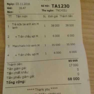 Tổng hợp- Cafe Trà Sữa Tocotoco - Quang Trung