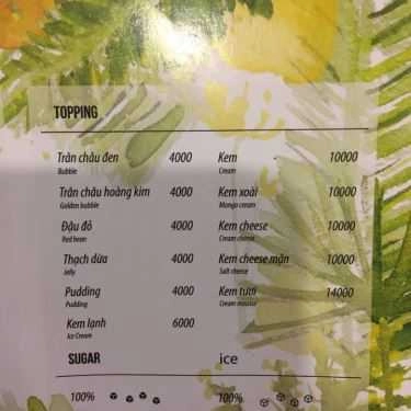 Thực đơn- Cafe Trà Sữa Tree Tea